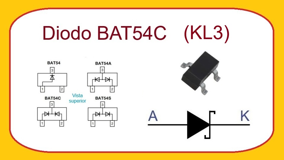 BAT54C (KL3) - Diodo Rectificador Schottky